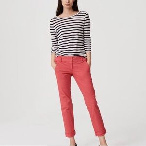 The Loft red chino pants, Marisa fit, size 4